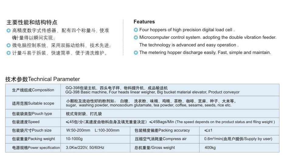 四头称颗粒包装生产线(图1) 四头称颗粒包装生产线(图1)